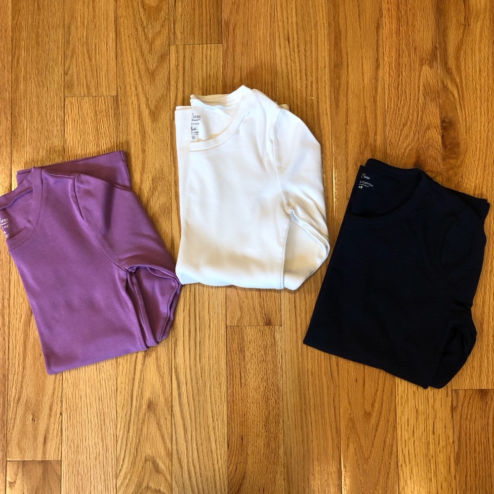 EUC J.Crew 3 long sleeve tees